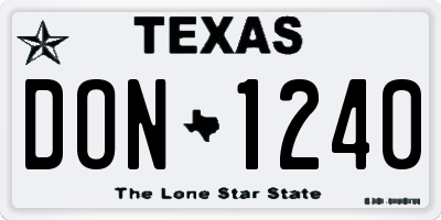 TX license plate DON1240