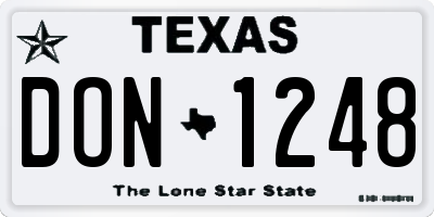TX license plate DON1248