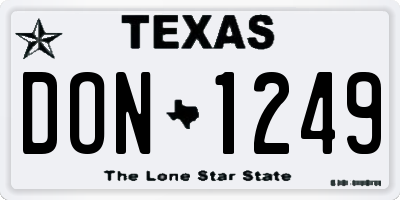 TX license plate DON1249
