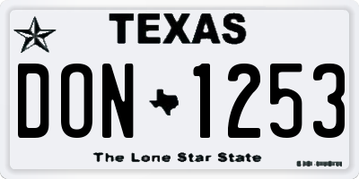 TX license plate DON1253