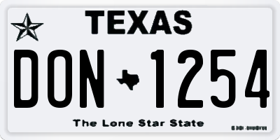 TX license plate DON1254