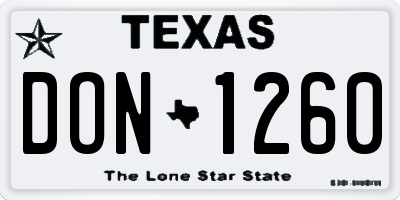 TX license plate DON1260