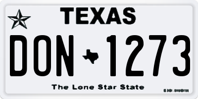 TX license plate DON1273