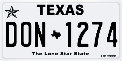 TX license plate DON1274