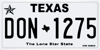 TX license plate DON1275