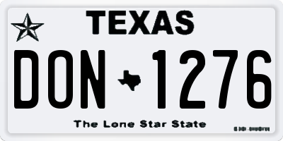 TX license plate DON1276