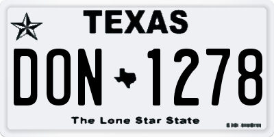 TX license plate DON1278