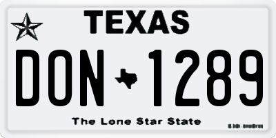 TX license plate DON1289
