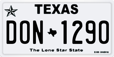 TX license plate DON1290