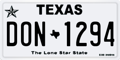TX license plate DON1294