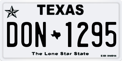 TX license plate DON1295