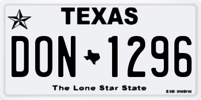 TX license plate DON1296