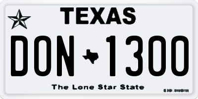 TX license plate DON1300