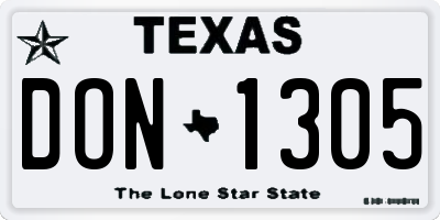 TX license plate DON1305