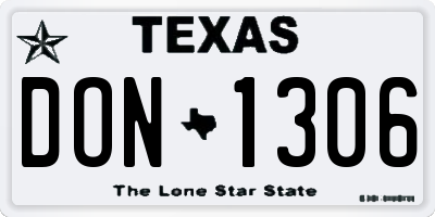 TX license plate DON1306