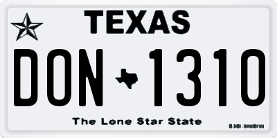 TX license plate DON1310