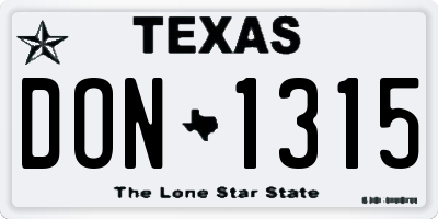 TX license plate DON1315