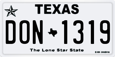 TX license plate DON1319