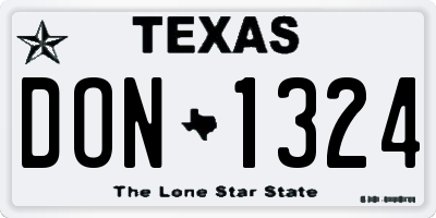 TX license plate DON1324