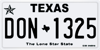 TX license plate DON1325