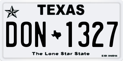 TX license plate DON1327
