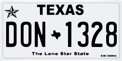 TX license plate DON1328