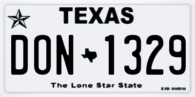 TX license plate DON1329