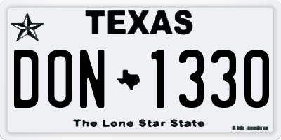 TX license plate DON1330