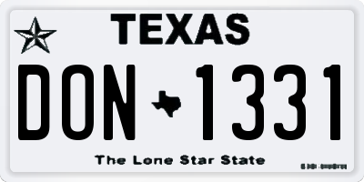 TX license plate DON1331