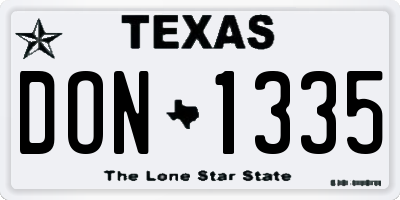 TX license plate DON1335