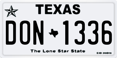 TX license plate DON1336