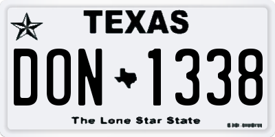 TX license plate DON1338