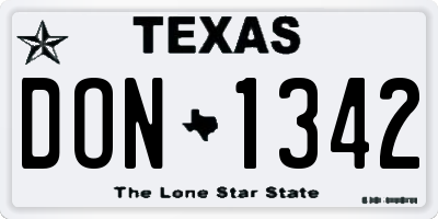 TX license plate DON1342
