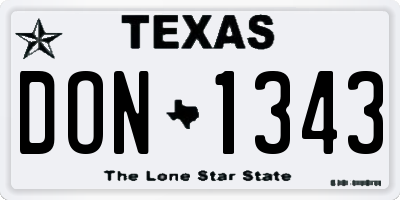 TX license plate DON1343