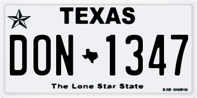 TX license plate DON1347