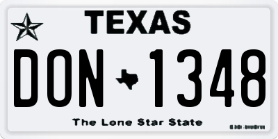 TX license plate DON1348
