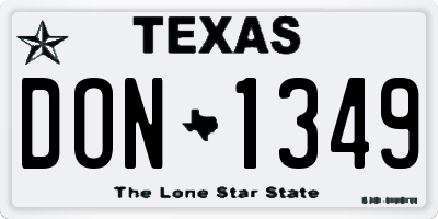 TX license plate DON1349