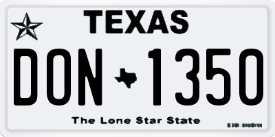 TX license plate DON1350