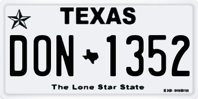 TX license plate DON1352