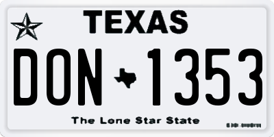 TX license plate DON1353