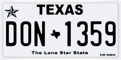 TX license plate DON1359