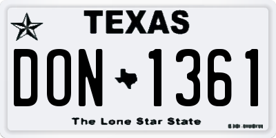 TX license plate DON1361