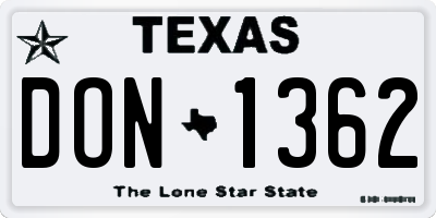 TX license plate DON1362