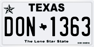 TX license plate DON1363