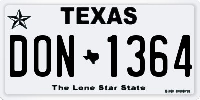 TX license plate DON1364