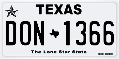 TX license plate DON1366