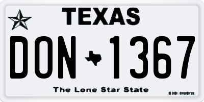 TX license plate DON1367