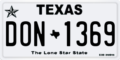 TX license plate DON1369