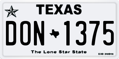 TX license plate DON1375