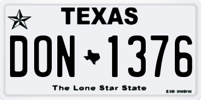 TX license plate DON1376